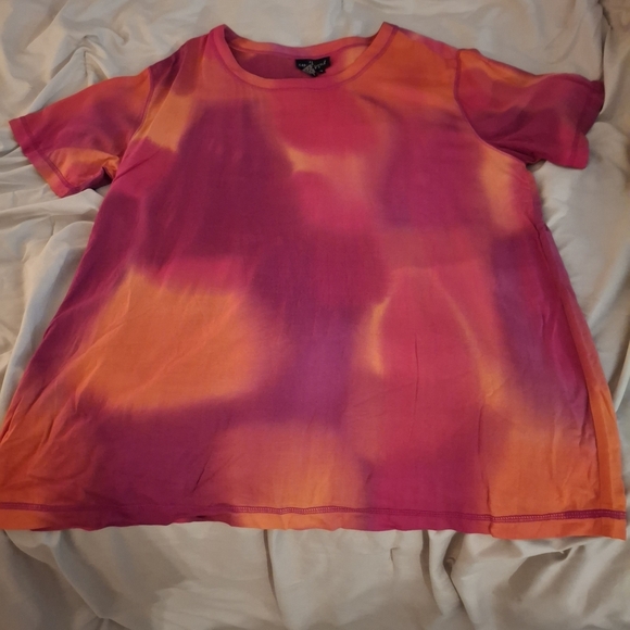 Carole Little Women's Pink and Orange Oversized Tunic Tee - Picture 3 of 5